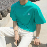 AIDASE  -  Summer New Man Ins Korean Streetwear Elegant Tees Casual Fashion High Street Cotton Loose Half Sleeve O-Neck T-shirt HK5146 aidase-shop