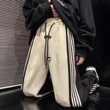 Aidase Trousers Summer Men's Sweatpants Thin Striped Straight Male Sports Pants Wide Leg Big Size Korean Y2k Fashion Casual Long