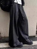 AIDASE  -  Unisex Wide-Leg Trousers - High Waist with Button Fly Pleated Relaxed Fit aidase-shop