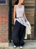 AIDASE  -  Women's High Waist Wide Leg Jeans 2025 New Korean Design Faionable Folded Knife Long Pants Versatile Sli Spring Autumn aidase-shop