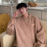 AIDASE  -  American Sle Large Size 300 Pou Suede Heavy Sweatirt Men Loose Oversize round Ne Fce Lined Thiened Jaet aidase-shop