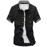 AIDASE  -  Summer men's Korean-style slim-fit embroidery small mushroom casual short-sleeved stand collar men's shirt aidase-shop