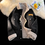 Aidase Thick Warm Lamb Fleece Lined Denim Jacket Men Winter Windbreaker Jackets Outwear Jeans Coats Male Multi-pockets Cowboy Clothing aidase-shop