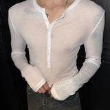 AIDASE  -  Lightweight Breathable Long Sleeve Men's T-shirt Ice Silk Henry Collar Workwear Casual Summer Top Cross-Border European Size aidase-shop