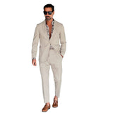 AIDASE  -  Modern Men's Suit 2 Pieces Two Buttons Blazer Pants Peaked Lapel Business Customized Tuxedo Formal Wedding Groom Costume Homme aidase-shop