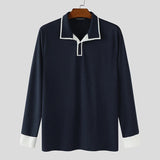 AIDASE  -  Men Shirt Patchwork Spring Autumn Lapel Long Sleeve Men Clothing Streetwear 2025 Knitted Fashion Casual Tops Male Shirts aidase-shop