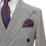 Aidase Cenne Des Graoom Classic Full Men's Suit Plaid 2 Pcs Vintage Double-Breasted Jacket Vest Pants for Office Business Wedding