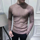 Korean Fashion Autumn Men Casual Vintage Style Sweater Wool Turtleneck Oversize  Winter Men Warm Cotton Pullovers Sweaters aidase-shop