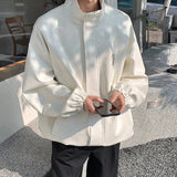 AIDASE  -  2025 New Fashion Men Jacket PU Leather Design Stand Collar Long Sleeve Zipper Male Coats Stylish Handsome Menswear 21E6325 aidase-shop