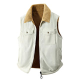 AIDASE  -  Autumn Winter Men's Double-Sided Vests Fashion Thick Warm Sleeveless Coats Male Corduroy Loose Casual Vest Man Solid Waistcoat aidase-shop