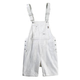 AIDASE  -  Men White Denim Bib Overalls Shorts Loose Big Pocket Cargo Dungarees Summer Casual Jumpsuits Coveralls aidase-shop