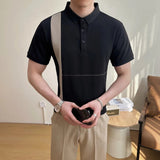 AIDASE  -  New Men's Stretchable Business Casual Polo Shirt, Fashion Slim Fit Short Sleeve T-Shirt, Available in Plus Sizes M-5XL. aidase-shop