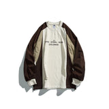 AIDASE  -  New Japanese Outdoor Cityboy Contrasting Sweatshirt Men's Sports Long Sleeved Pullover T-shirt Retro Couple College Loose Tops aidase-shop