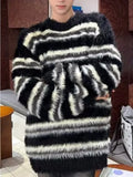 Aidase American Retro Striped Sweater Men Trendy Loose Slouchy High Street Fashion Kintted Harajuku Chic Handsome Warm Autumn Winter aidase-shop