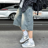 AIDASE  -  Men's Wear Retro Denim Shorts Summer Wide Leg Casual Cropped Jeans Korean Versatile Gradient Color Male Jorts New 9W3117 aidase-shop