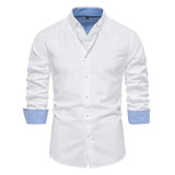 AIDASE  -  Men's Slim Fit Casual Shirt Autumn New Style Fashionable Solid Color Long Sleeve Top Versatile Male Apparel aidase-shop