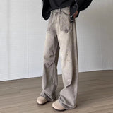AIDASE  -  Trendy New Men Jeans Ripped Vintage Design Loose High Street Fashion Straight-leg Denim Pants Autumn Trousers 21E7422 aidase-shop