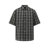 AIDASE  -  New Summer Men's Shirts Plaid Design Short Sleeved Turn-down Collar Casual Menswear Single Breasted Loose Male Tops aidase-shop