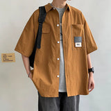 AIDASE  -  Summer Men Short Sleeve Shirts Japanese Casual Lapel Blouses High Street Multi-pocket Oversized Shirt Fashion Camisas De Hombre
