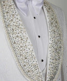 Aidase Luxury Men Suit Pearl Beading Jacquard Satin Shawl Lapel Single Breasted Formal Groom Wear 3 Pieces Blazer Vest pant Custom Made aidase-shop