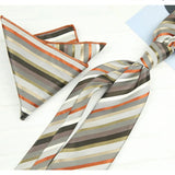 AIDASE  -  2PCS Neck Ties Set Fashion Paisley Striped Neckties Gentlemen Daily Wear Navy White Block Pocket Square Wedding Tuxedo Accessory aidase-shop