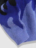 Aidase Fire Flame Graphic Y2K Aesthetic Sweater