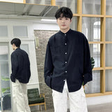 AIDASE  -  Men's Modern  Shirt - Oversized Stand Collar Minimalist Top with & Utility Pockets, Urban Artist Collection aidase-shop