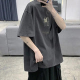 AIDASE  -  Fashion O-Neck All-match Printed T-Shirt Men's Clothing Spring New Oversized Casual Pullovers Short Sleeve Korean Tee Shirt aidase-shop