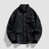 AIDASE  -  Mens Long Sleeve Shirt New Fashion Casual Simple Versatile Trendy Personalized Design Outdoor Collar Jacket Men's sports shirt aidase-shop