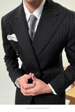 AIDASE  -  Traje Novio 2025 New Grooms Suit Naples Suit Set For Men Business Casual Striped Suit Men Tuxedo Suit Smoking Homme Mariage aidase-shop