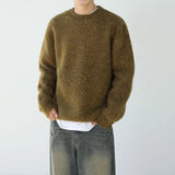AIDASE  -  Korean Style New Fashion Men's O-neck Long Sleeve Simple Basic Loose Casual Trendy Daily Knitted Sweater Pullovers Male Clothes aidase-shop