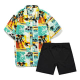 AIDASE  -  Business Attire For Men Mens 2 Piece Beach Vacation Set Shirts And Shorts Suit Outfits Bed Suits спортивный костюм мужской aidase-shop