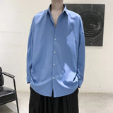 Aidase Men Black Solid Long-sleeved Shirts Mens Harajuku Fashion Oversize Shirt Male Gray Casual Streetwear Loose Blouses Plus Size
