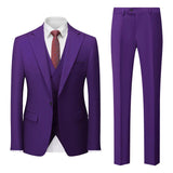 AIDASE  -  Korean-Style Slim-Fit Solid Color Suit Three-Piece Men's Wedding Dress Best Man Suit Business Career Ceremonial Clothing aidase-shop