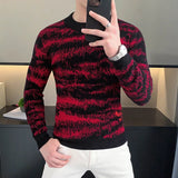Aidase Autumn Winter Velvet Knitted Sweater Men Long Sleeve Casual Business Sweaters Comfortable Warm Versatile Social Pullover Tops aidase-shop