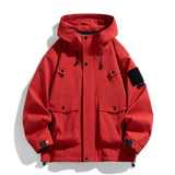 AIDASE  -  New Men's Hooded Jackets Fashion Loose Outwear Male Solid Waterproof Outdoor Bomber Jacket  Casual Couple Streetwear Tops aidase-shop