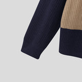 AIDASE  -  Men Sweaters Patchwork Knitted Lapel Long Sleeve Zipper Male Pullovers Streetwear 2025 Autumn Casual Men Clothing S-5XL aidase-shop
