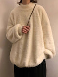 AIDASE  -  Men's Knitting Sweater Autumn Winter Mohair Sweater Thickened Japanese Lazy Retro Vibe Trendy Knit Sweatshirt Outerwear aidase-shop