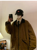 Retro Jacket  Autumn Men Corduroy Bomber Jacket Loose Oversized Patchwork Casual Jacket Male Clothing Loose Hip Hop Tops 5xl aidase-shop