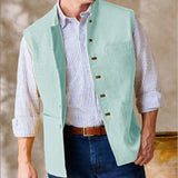 44.59Aidase Men Vests Sleeveless  Stand Up Collar Single Breasted Solid Color Lightweight Cardigan High Quality Male Outerwear chaleco aidase-shop