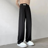 Aidase Suit Pants For Men Fashionable And Elegant Loose Straight Casual Pants British Style Solid Color High-Waisted Wide-Leg Pants aidase-shop