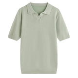 AIDASE  -  Summer Thin Ice Silk Casual Polo Shirts Men Knitted Short Sleeve Turn-down Collar Pullover Top For Mens Fashion Solid Polo Shirt aidase-shop