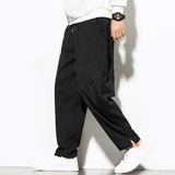 Aidase Chinese Mens Corduroy Pants Loose Wide Leg Pants Casual Winter Striped Velvet Harem Pants Straight Elastic Waist Trousers 5xl aidase-shop
