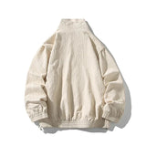 AIDASE  -  Men's Loose Casual Jacket Spring Autumn Fashion Solid Color Stand Collar Long Sleeve Couple Outwear Coat Man High Quality Jacket aidase-shop