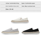 AIDASE  -  Men's Fishing Shoes Slip-On Breathable Beijing Cloth Shoes Driving Casual Lazy Shoes Canvas round Toe Flat Heel Leisure Shoes aidase-shop