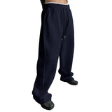 AIDASE  -  Mens Wide Leg Sweatpants Straight Cut European And American Sle Youthful Trend Spring Collection Eighteen Length aidase-shop