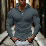 AIDASE  -  Trendy Men's Slim Fit Knitting Hoodies 2025 Fall New Casual Solid Color Zip-up Hooded Sweatshirts For Men Outdoor Fashion Hoodie aidase-shop