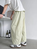 AIDASE  -  Summer Men's Linen Wide-Leg Cropped Pants High Waist Drawstring Casual Trousers aidase-shop