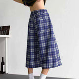 AIDASE  -  American Style Male Shorts Contrast Color Plaid Casual Pants Summer 2025 New Loose Versatile Straight-leg Menswear aidase-shop