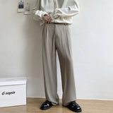 AIDASE  -  Black Beige Suit Pants Men Fashion Social Mens Dress Pants Korean Loose Straight Casual Pants Mens Office Formal Trousers M-2XL aidase-shop